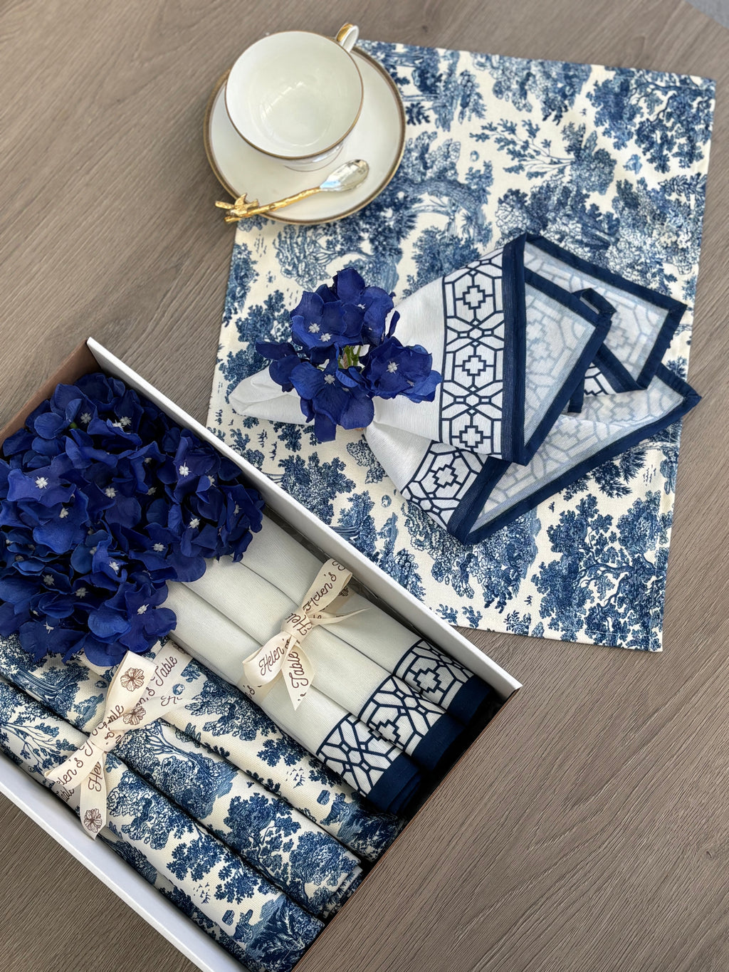 Set de Mesa Entre Ramas Azul