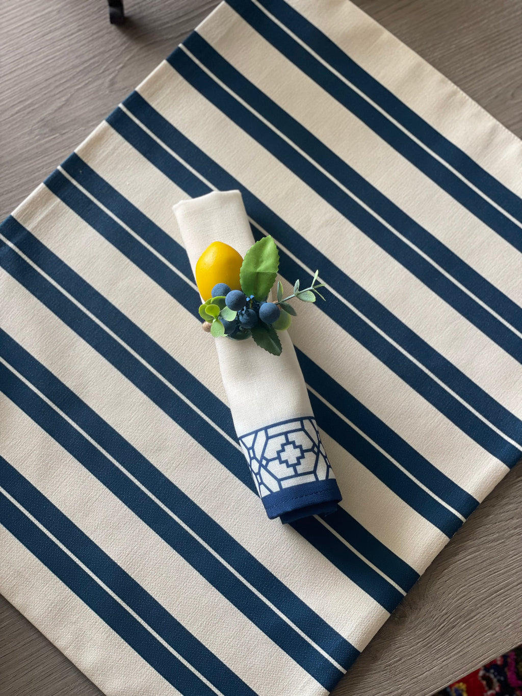 Set de Mesa Entre Ramas Azul