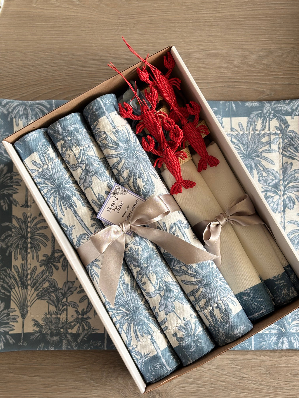 Set de Mesa Palmeras Azules