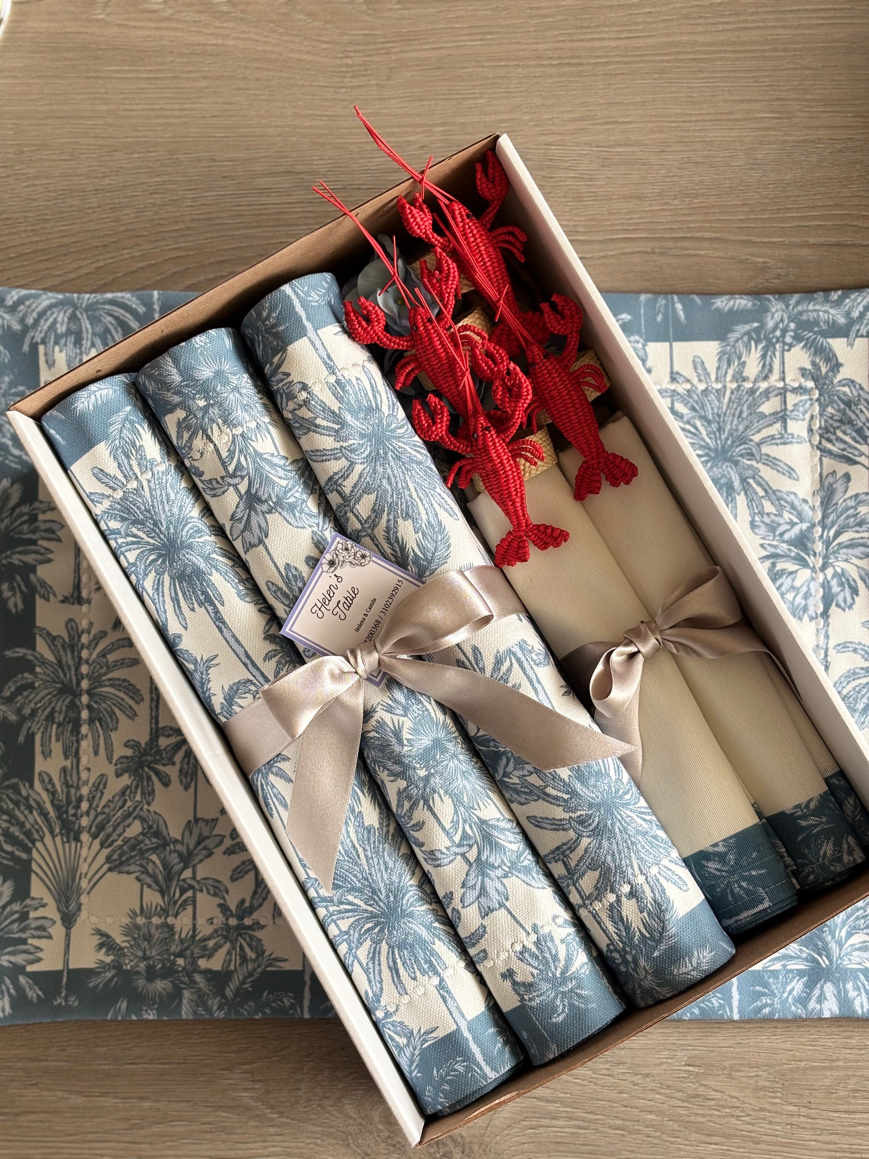 Set de Mesa Palmeras Azules